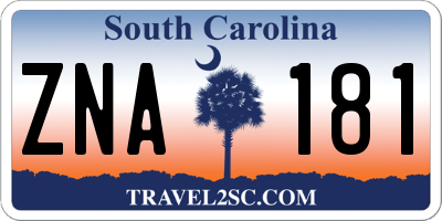 SC license plate ZNA181