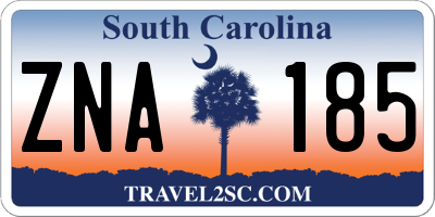 SC license plate ZNA185