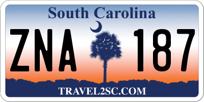 SC license plate ZNA187