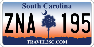 SC license plate ZNA195