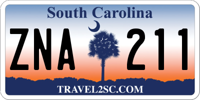 SC license plate ZNA211