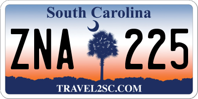 SC license plate ZNA225