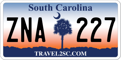 SC license plate ZNA227