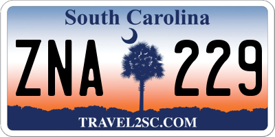 SC license plate ZNA229