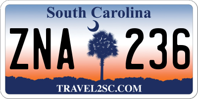 SC license plate ZNA236