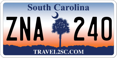 SC license plate ZNA240