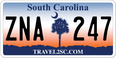 SC license plate ZNA247