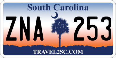 SC license plate ZNA253