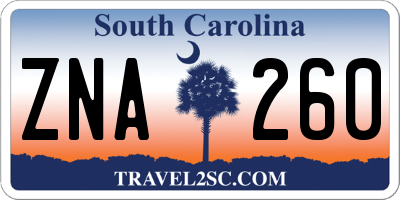SC license plate ZNA260