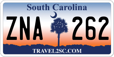 SC license plate ZNA262