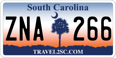 SC license plate ZNA266