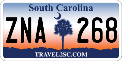 SC license plate ZNA268