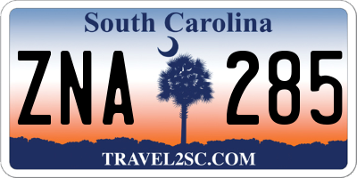 SC license plate ZNA285