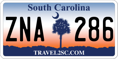 SC license plate ZNA286