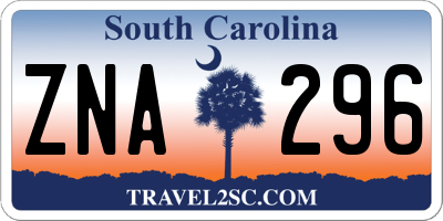 SC license plate ZNA296