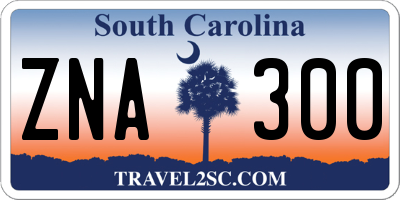SC license plate ZNA300
