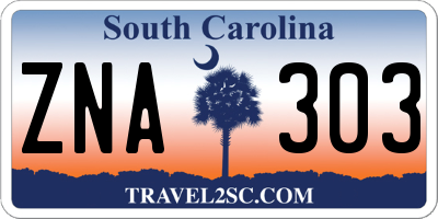 SC license plate ZNA303