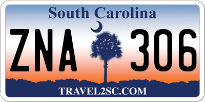 SC license plate ZNA306