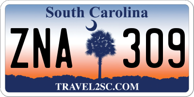 SC license plate ZNA309