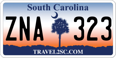 SC license plate ZNA323
