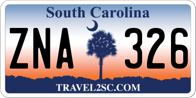 SC license plate ZNA326