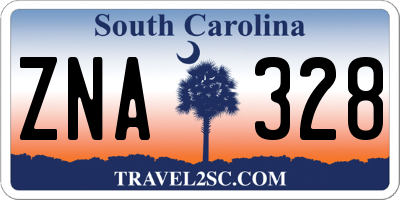 SC license plate ZNA328