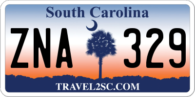 SC license plate ZNA329