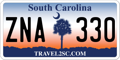 SC license plate ZNA330