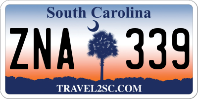 SC license plate ZNA339