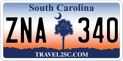 SC license plate ZNA340
