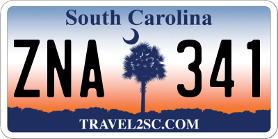 SC license plate ZNA341
