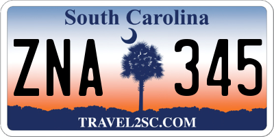 SC license plate ZNA345