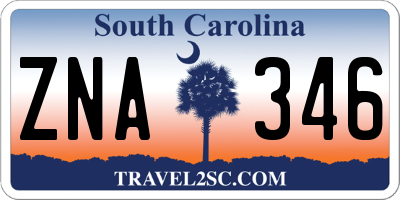 SC license plate ZNA346