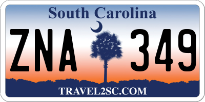 SC license plate ZNA349