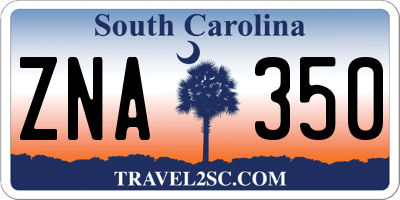 SC license plate ZNA350