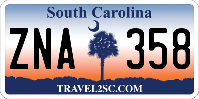 SC license plate ZNA358