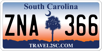 SC license plate ZNA366