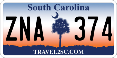 SC license plate ZNA374