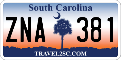 SC license plate ZNA381