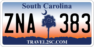 SC license plate ZNA383