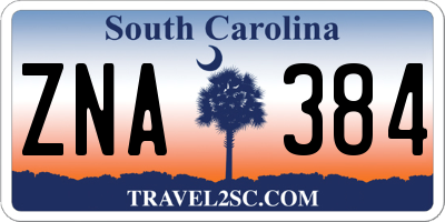 SC license plate ZNA384