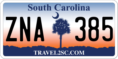SC license plate ZNA385
