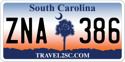 SC license plate ZNA386