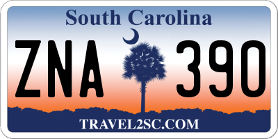 SC license plate ZNA390