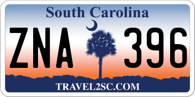 SC license plate ZNA396