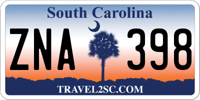SC license plate ZNA398