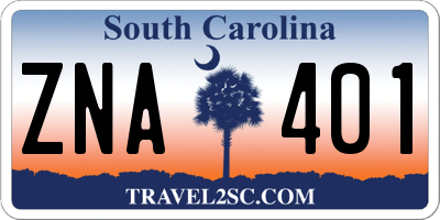SC license plate ZNA401