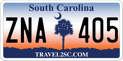 SC license plate ZNA405