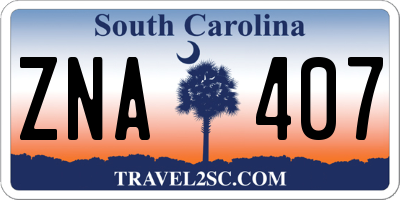 SC license plate ZNA407