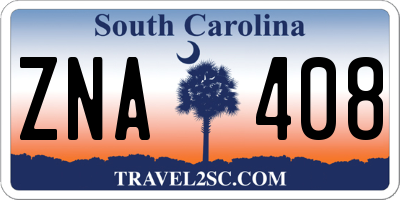 SC license plate ZNA408